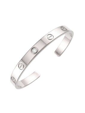 Cartier Love Bracelet Open Diamond 16 18K White Gold